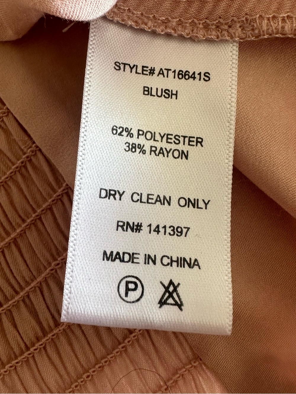 ASTR Blush Pink Draped-Back Long Sleeve Blouse - size M - Picture 8 of 8